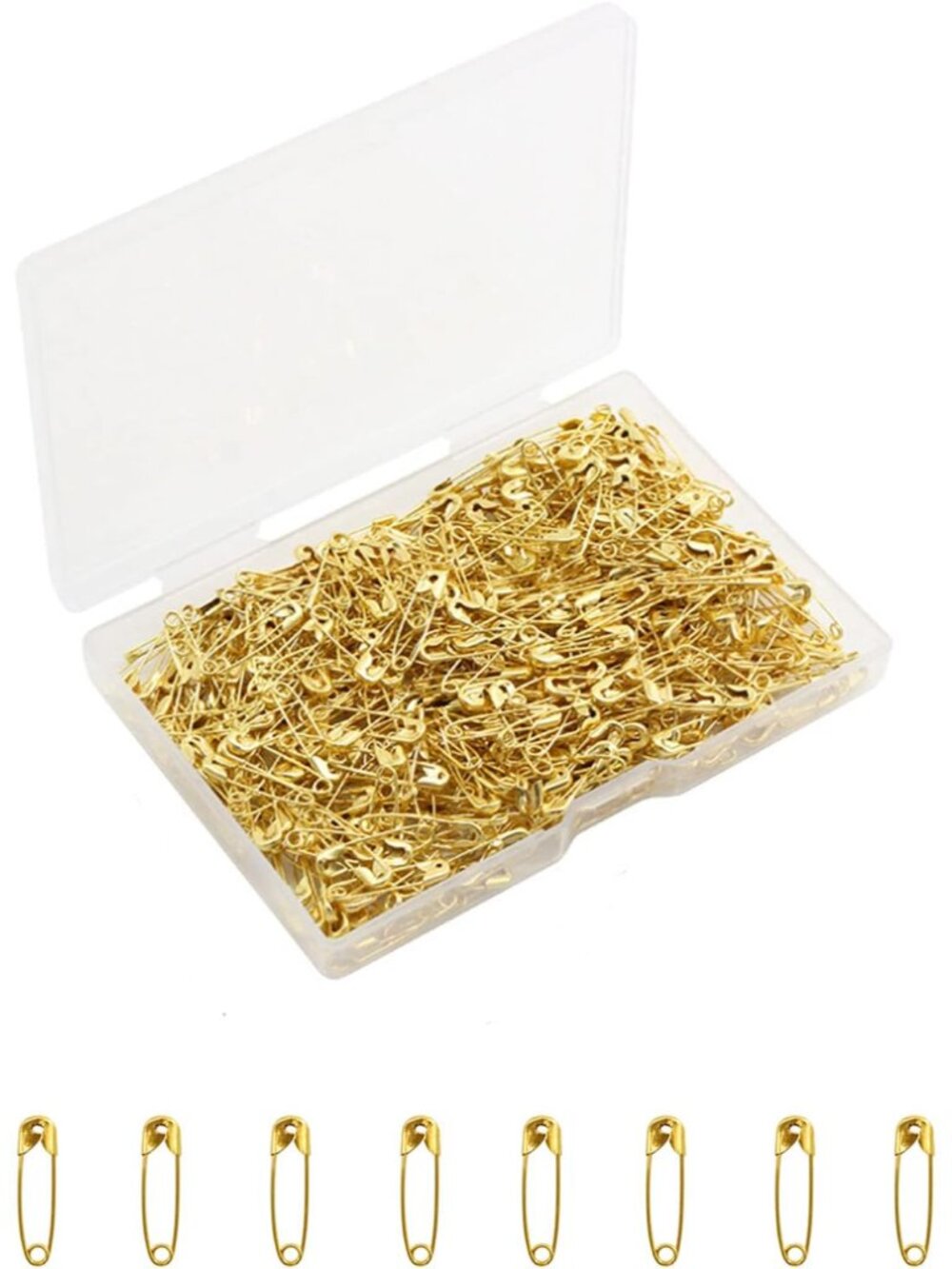Gold Safety Pins,Small Safety Pins for Clothes,19mm Metal Mini Saftey Pin for Ta